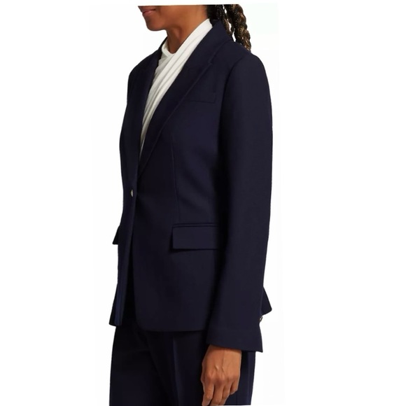 🎅 ELIE TAHARI One Button Blazer Mazarine Navy 100% Wool NWT $495 14 - Picture 3 of 16